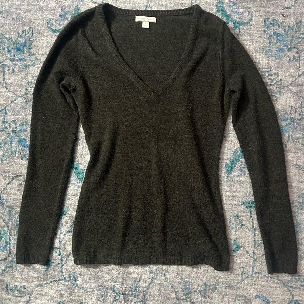 New York & Company Charcoal V-Neck Sweater